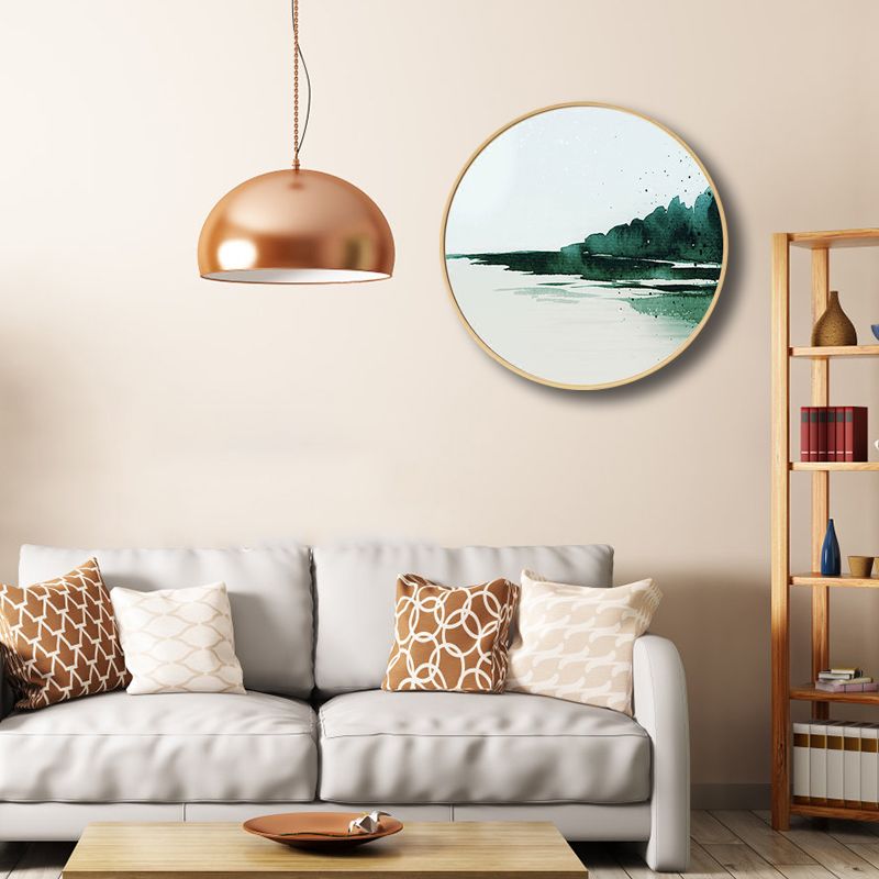 Soft Color Outdoor Scene Painting Natural Landscape Modern Textured Canvas for House Interior