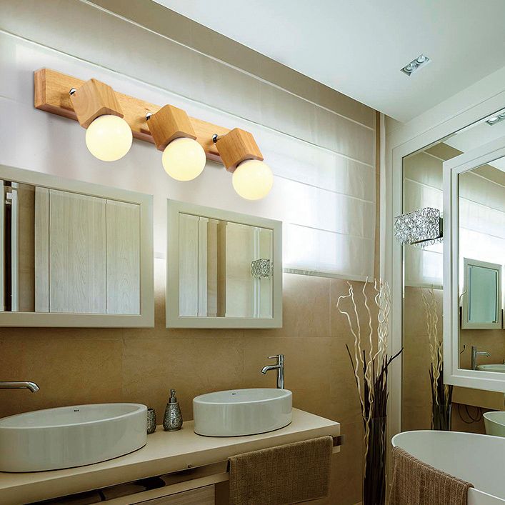Bar Vanity Lighting Fixtures Modern Minimalist Style Wood Vanity Sconces