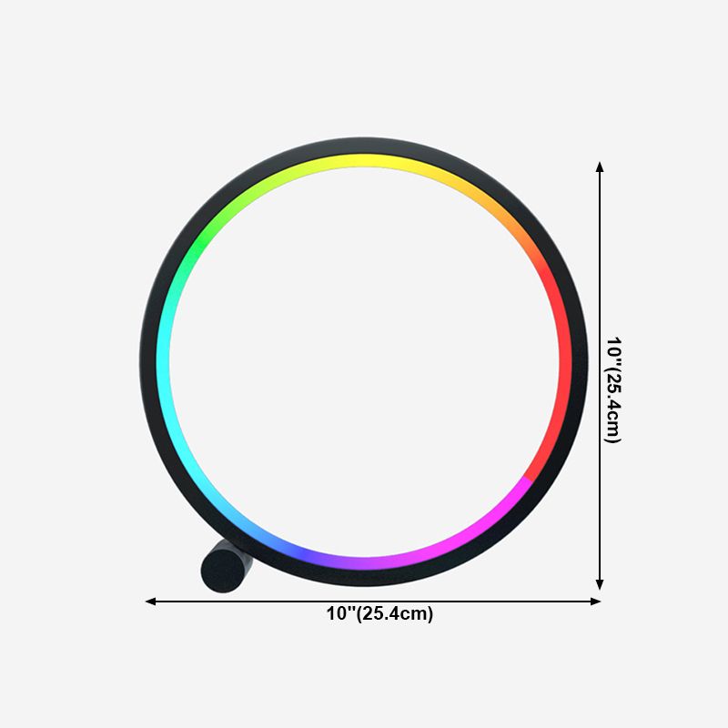 Metal Circle Table Lamp Nordic RGB Musical Rhythm Desk Lamp for Bedroom