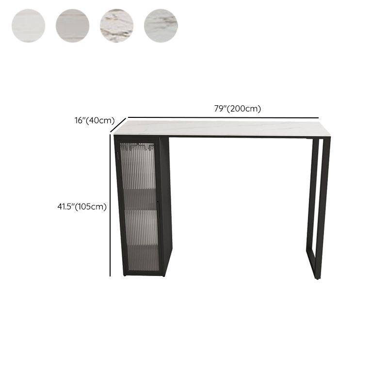 Industrial Style Bar Table Rectangle Stone Bar Dining Bar Table
