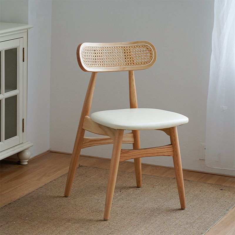 Silla de comedor de madera de estilo tradicional, silla auxiliar de comedor sin brazos con respaldo abierto (juego de 2)