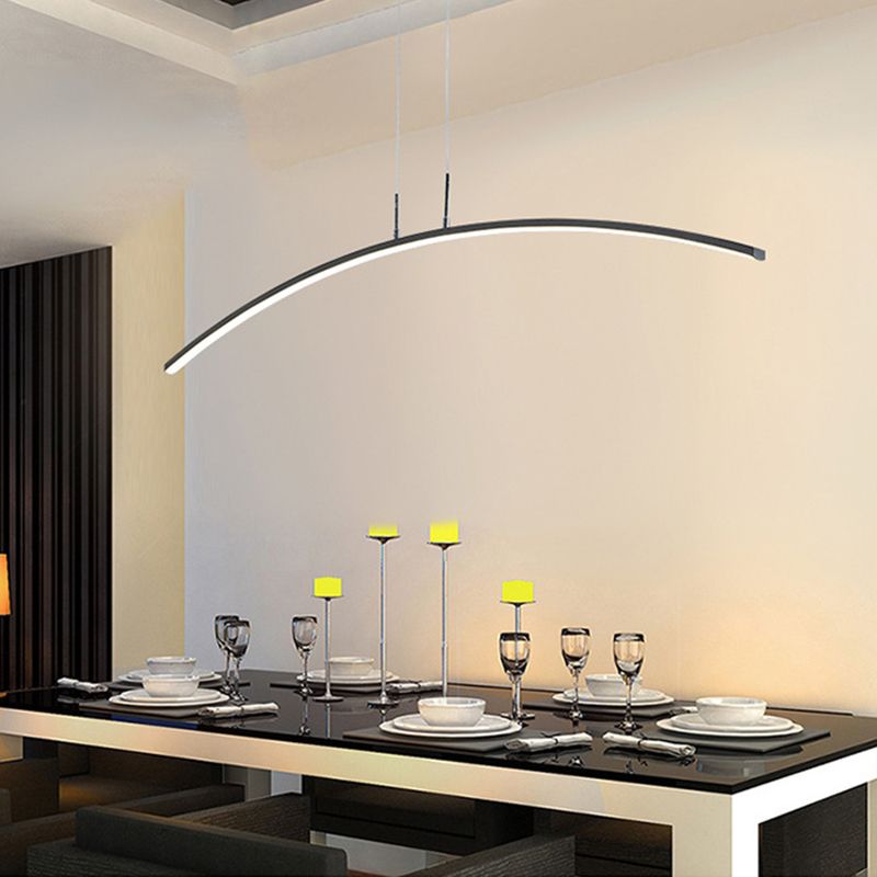 Moderna luce concisa isola a led Luce in ferro laccata Luce con ombra acrilica