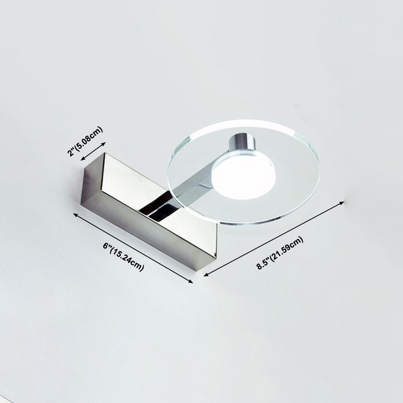 Modern Style Round LED Wall Lamp Crystal 1 Light Mirror Wall Lighting Ideas