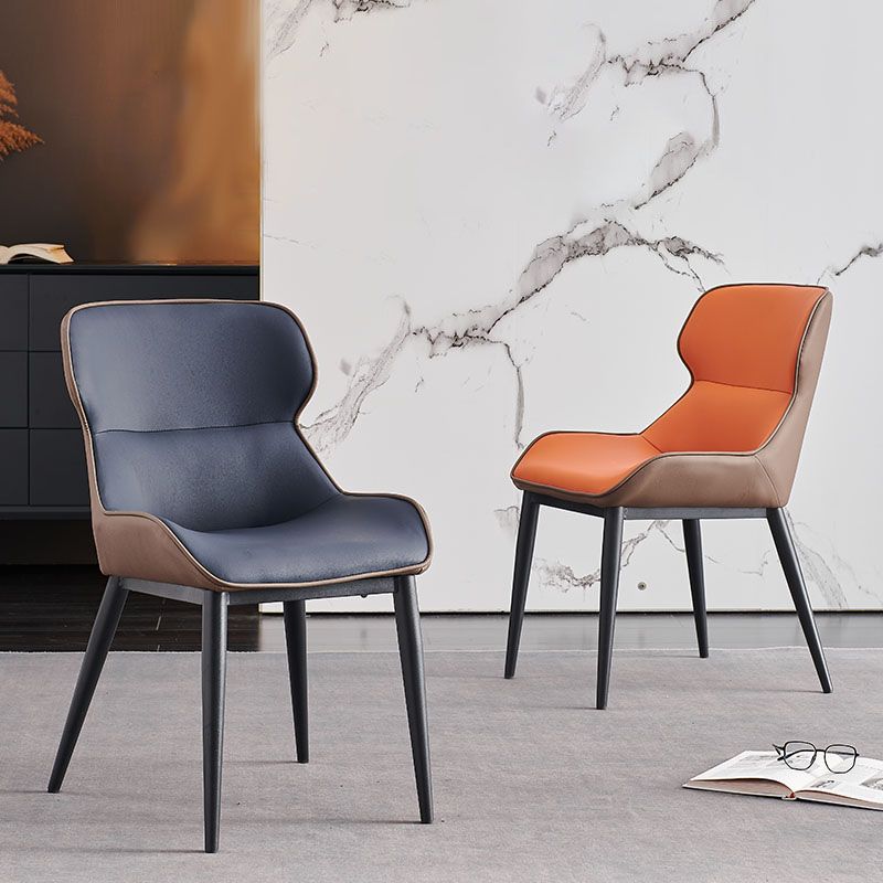 Contemporary Dining Wingback Side Chairs Arm Chair with Metal Legs for Kitchen