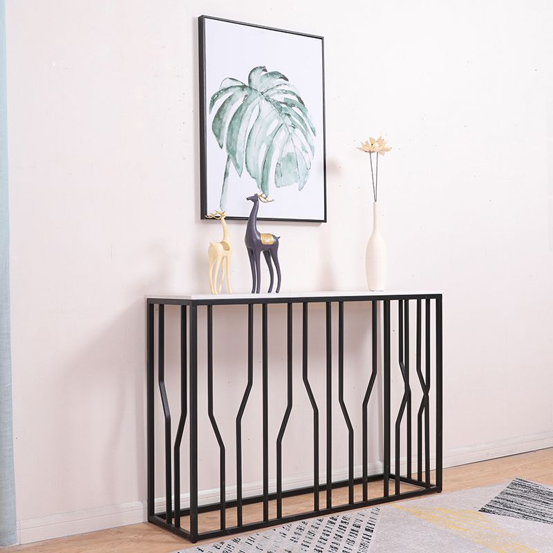 Modern Rectangle Console Table 1- Shelf 33.46" Tall End Table for Hall