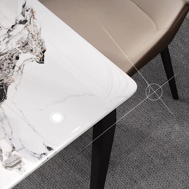 Industrial Sintered Stone Dining Table Metal Dining Table for Dining Room
