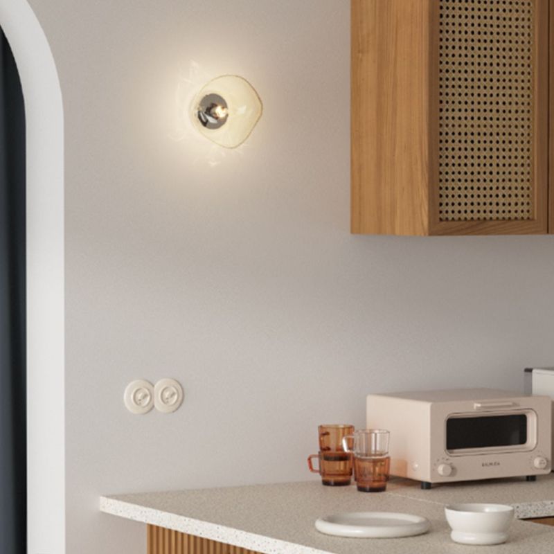 Lámpara de pared de roca minimalista vidrio soplado a mano 1 linda luz de vestíbulo luz