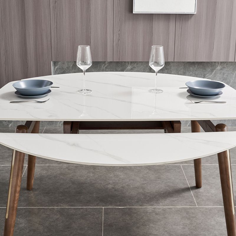 Modern Dining Round Table Sintered Stone Table with 4 Legs for Home