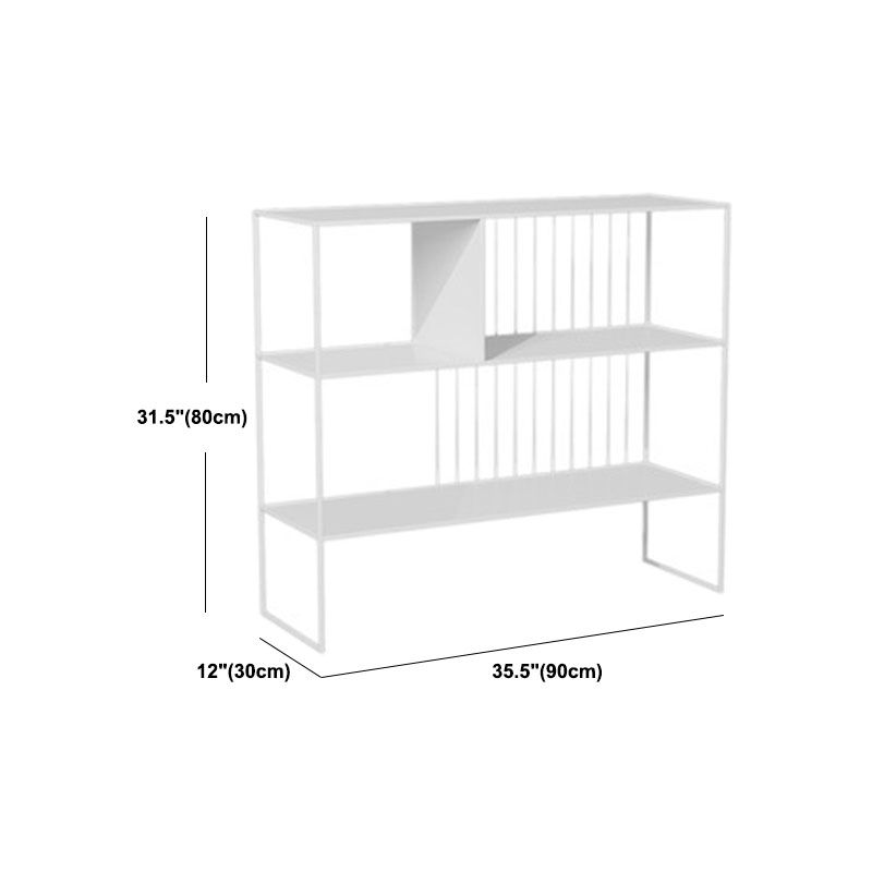 Modern Iron Open Storage Console Sofa Table Rectangle End Table with Shelves for Hall