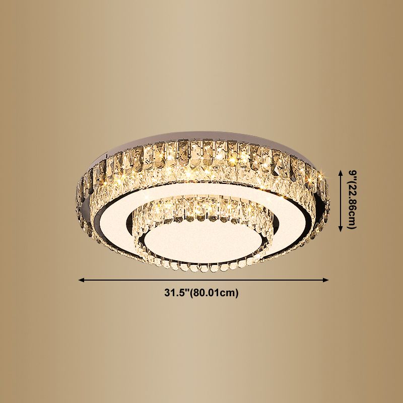 Lampade da incasso in metallo Lampade moderne da soffitto per camera da letto con paralume in cristallo