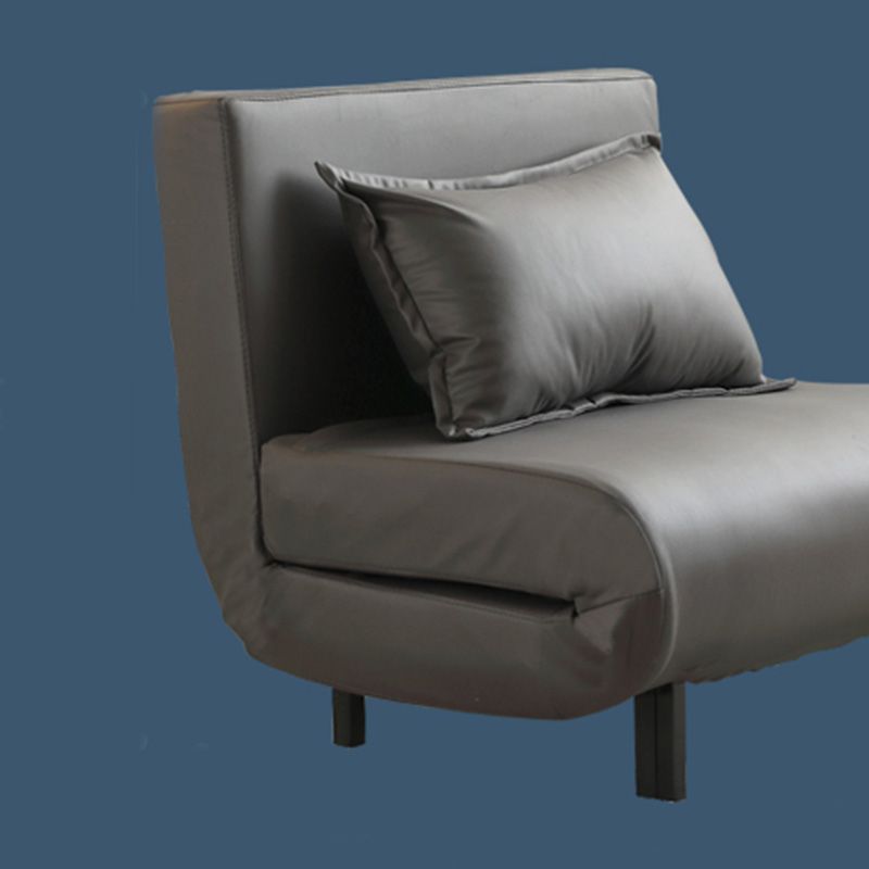 Contemporary Convertible Sofas with Tight Back in Faux Leather/Linen Blend