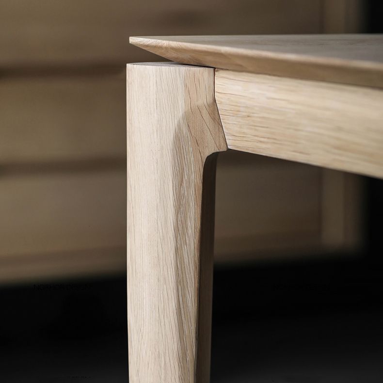 Rectangle Kitchen Dining Table Pine Solid Wood Table Modern with 4 Legs