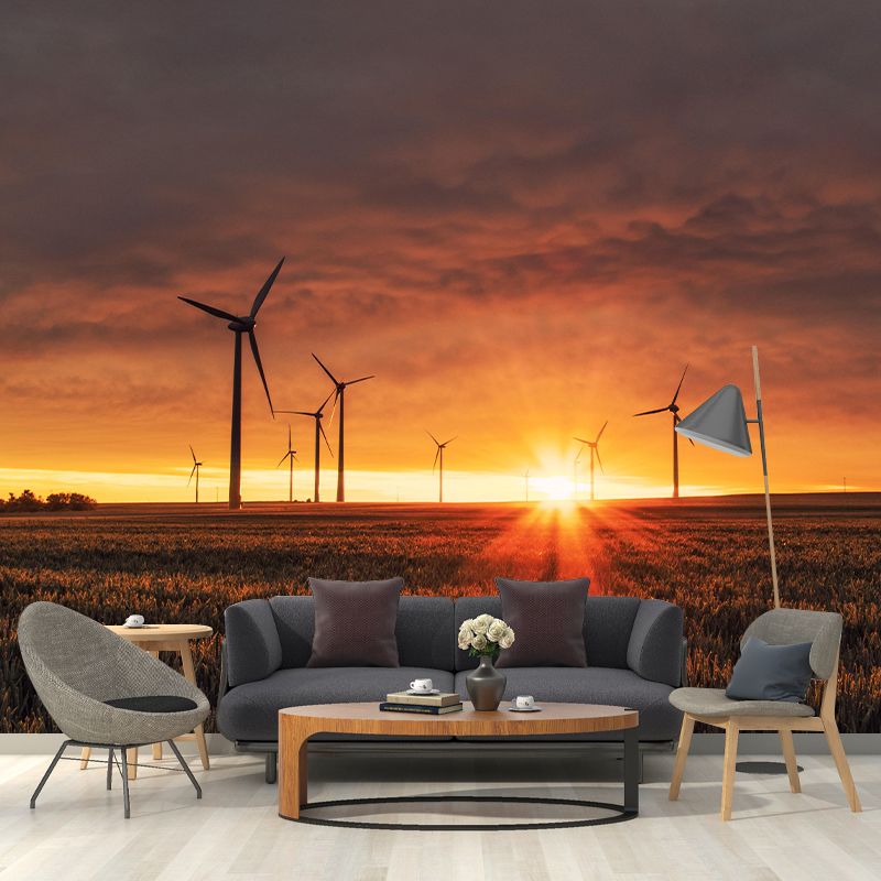 Light Color Windmill Wallpaper Mural Sleeping Room Wall Mural