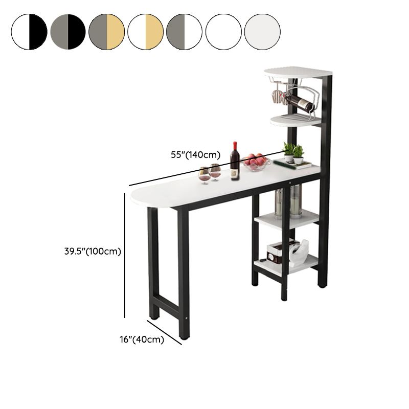 1/2 Piece Pub Dining Set Glam Style Bar Table with Metal Stool