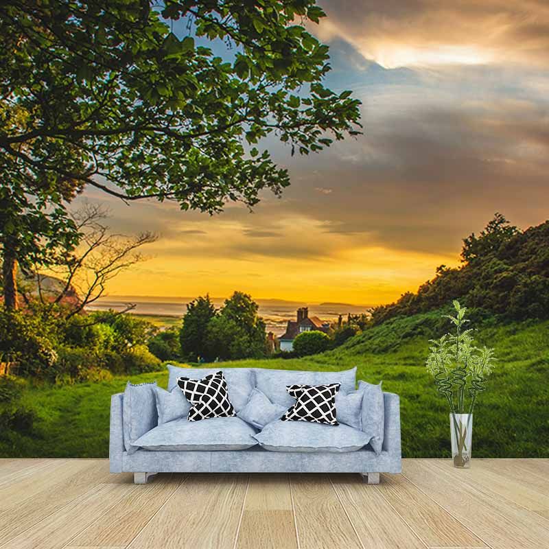 Environment Friendly Wall Mural Wallpaper Setting Sun Sitting Room Wall Mural