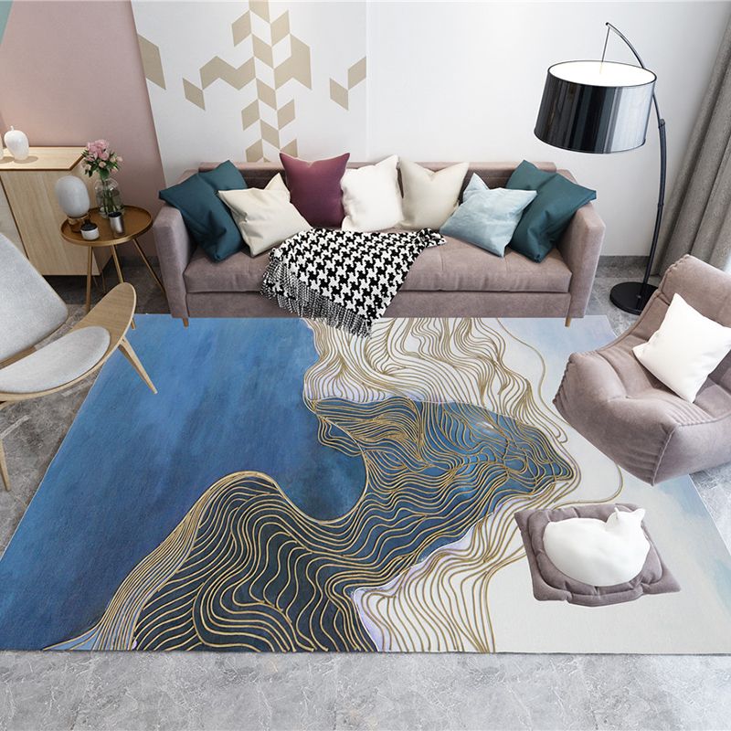 Kleur gemengd woondecoratietapijt Causale kleur bloeiend vloerkleed Polyester met vlekbestendig vloerkleed