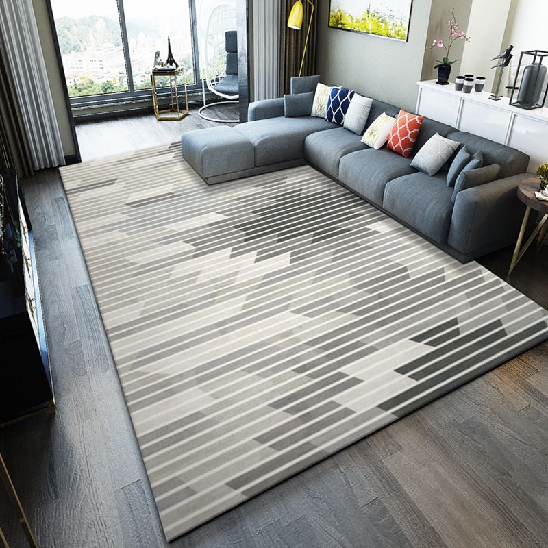 Fashion Modernism Rug Multi Colored Geometric Rug Stain Resistant Machine Wash Anti-Slip Backing Rug for Family Room
