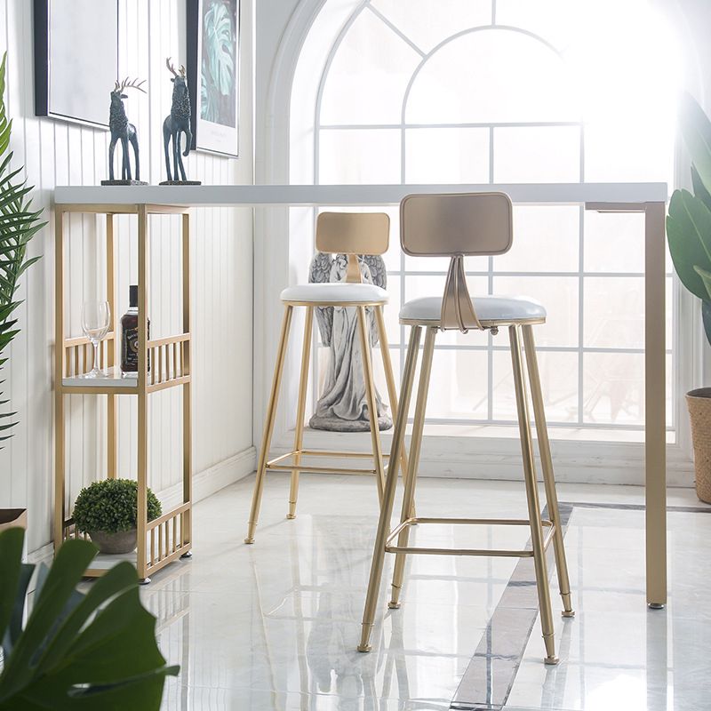 Glam1/2/3 Pieces Bar Table Set Rectangle Marble Counter Table with High Stools