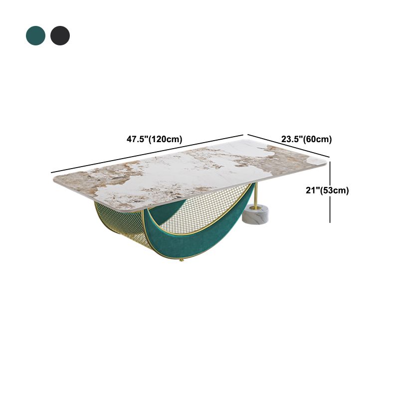 Glam Slate Coffee Table Rectangular Coffee Table for Bedroom and Living Room