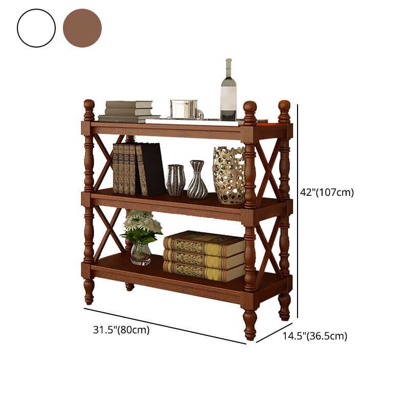 Solid Wood Bookshelf Industrial Bookcase 3-shelf Etagere With Rectangular Shelves