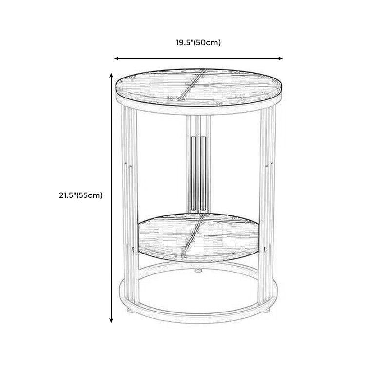 19.69" W x 19.69"D x  21.65" H End Table  Round Stone Side Table with Storage