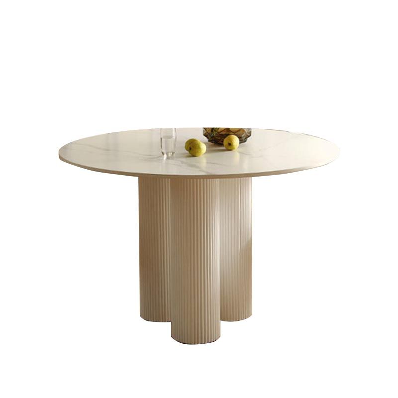 Round Dining Room Table Contemporary White Fixed Kitchen Table