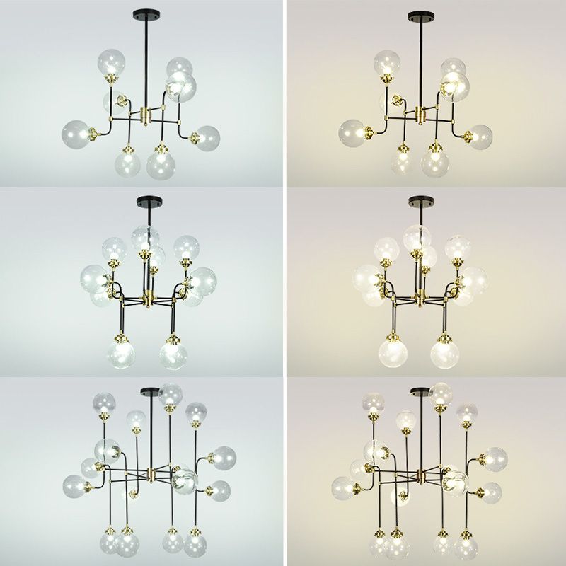 Lámpara de lámpara esférica de vidrio lámpara de lámpara simple para sala de estar para sala de estar