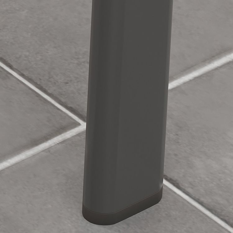 Contemporary White Rectangular Wooden Dining Table with 4 Steel Foot