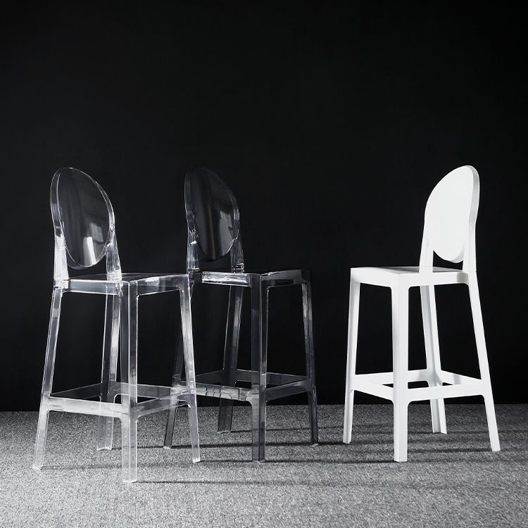 Dining Room Modern Acrylic Barstool 4 Legs Bar Stool with Pedal