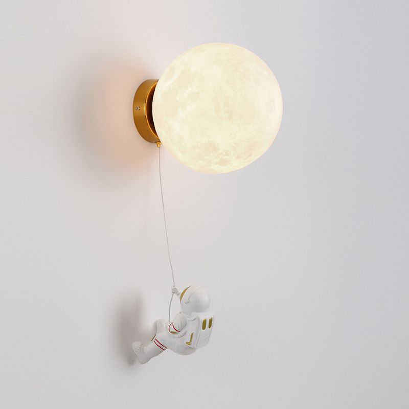 Cartoon Style Iron Wall Light Ball Shape Wall Lamp for Children's Room (Included Doll)