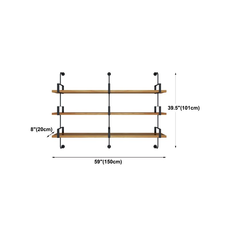7.87"W Bookshelf Wall Mounted Industrial Style Bookcase for Home Study Room