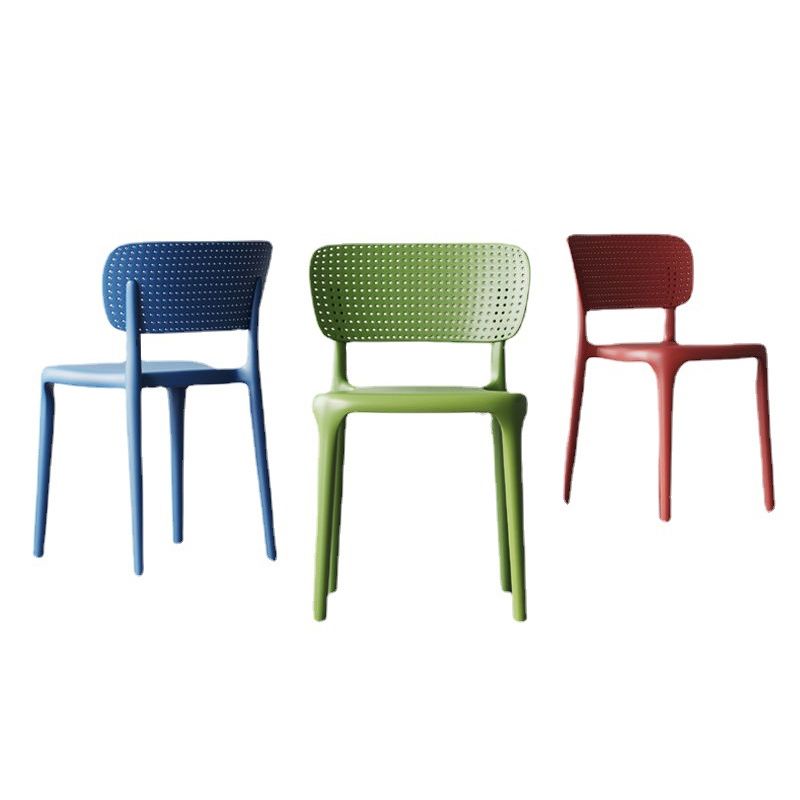 Kitchen Plastic Dining Chair Modern Style Open Back Side Chair