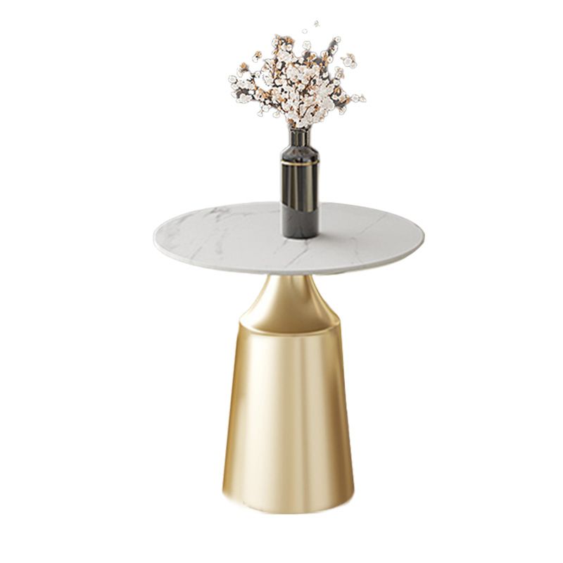 Modern Round Dining Table Glossy White Stone Top Table for Home