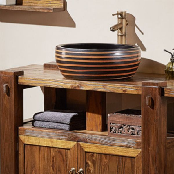 Modern Wood Bathroom Vanity Freestanding Bathroom Sink Vanity with Mirror