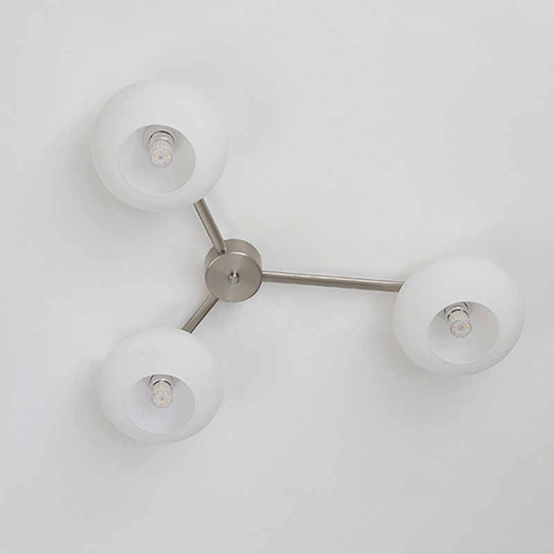 Modern Style Ceiling Lamp Glass Shade Flush Mount Light Fixture