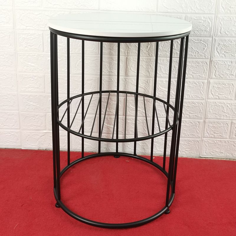 21.65" Tall Metal Glam Nightstand Open Storage Bedside Cabinet with Shelves