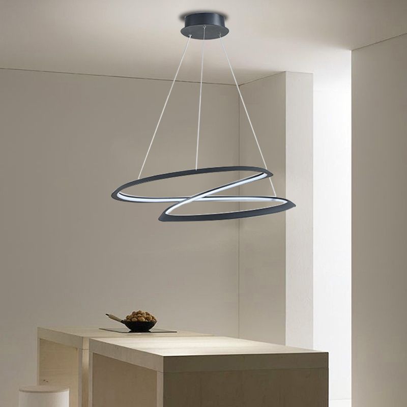 Lámpara de sombra retorcida lámpara de metal moderno 1 colgante de 1 luces