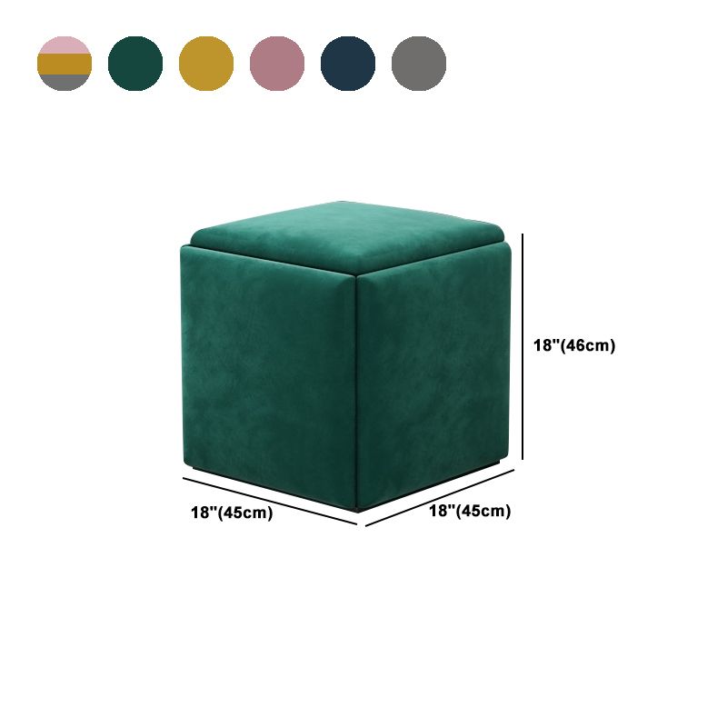 Modern Square Pouf Chair Plain Velvet with Storage Chair Ottoman