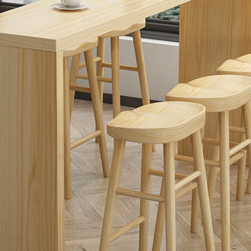 Contemporary 1/2/5/9 Pieces Bar Table Set Rectangle Wooden Bar Table with High Stools