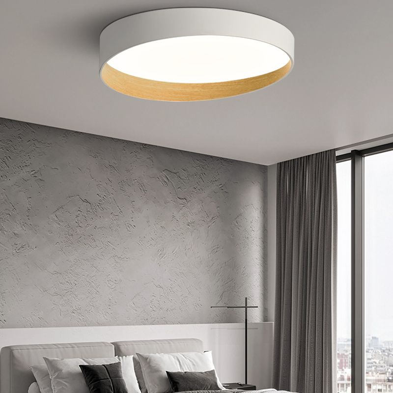 Plafonnier rond en métal LED pour chambre à coucher, éclairage encastré de Style minimaliste