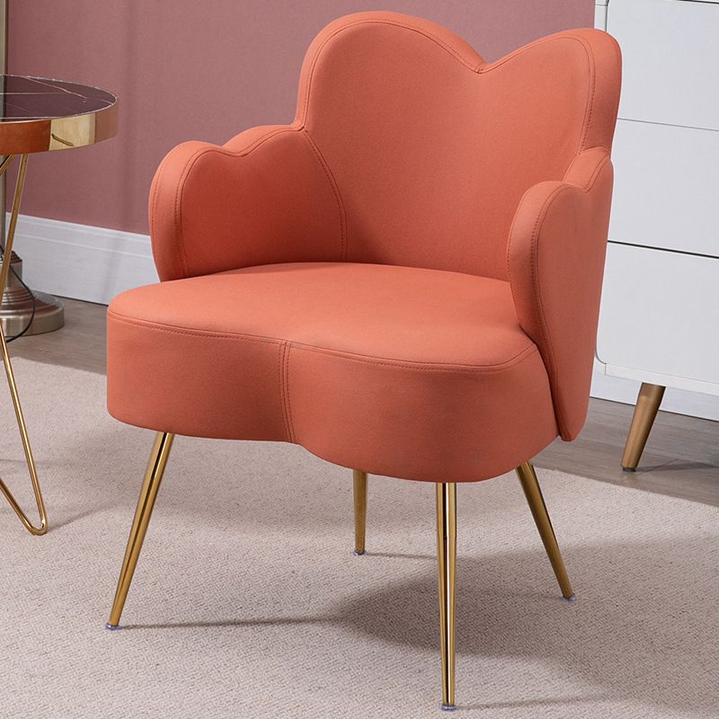Casual Velvet Accent Chair Faux Leather Accent Chair in Orange/ Pink/ Green/ Gray