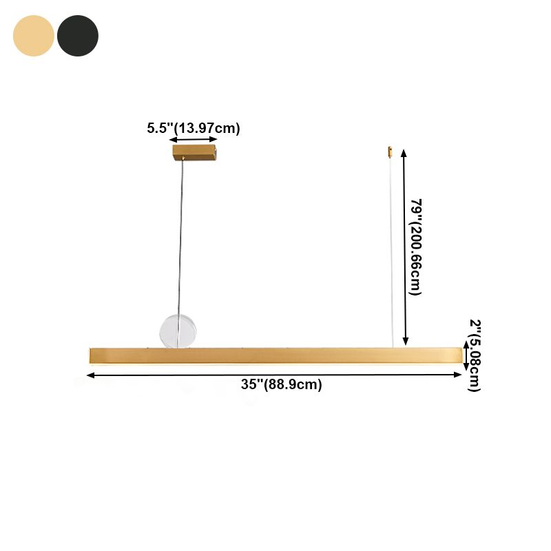 Zeitgenössische Küche Anhänger linear linearinselbeleuchtung Metall 1 Licht