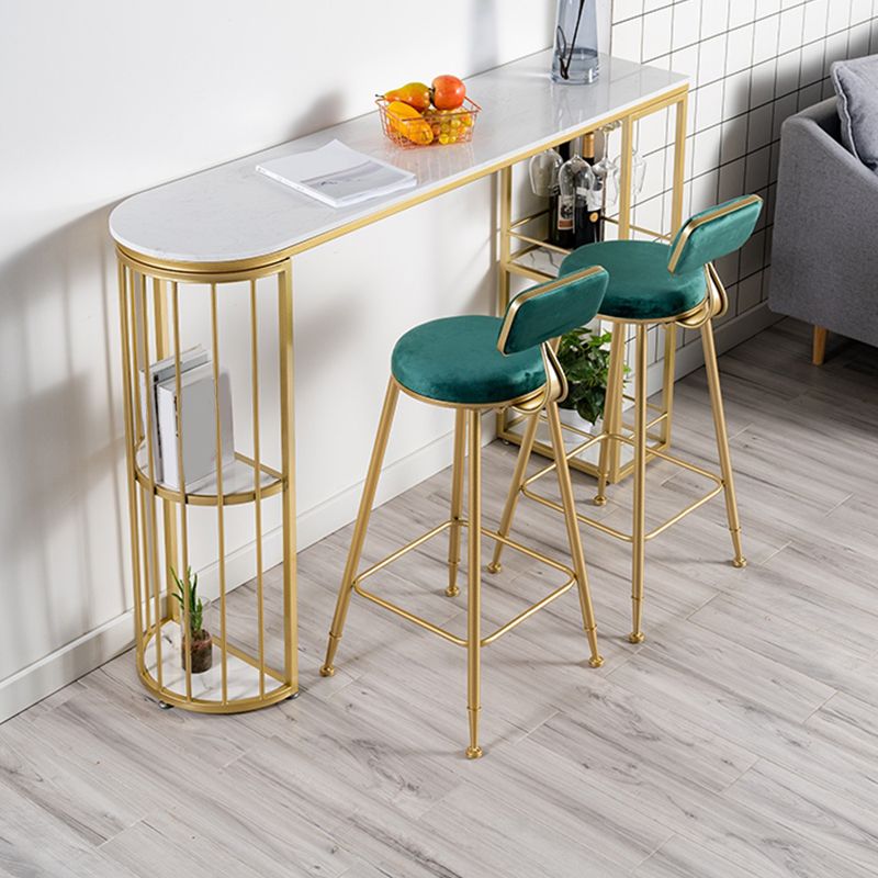 Round Low Back Dining Stools Armless Bar Stools with Metal Base