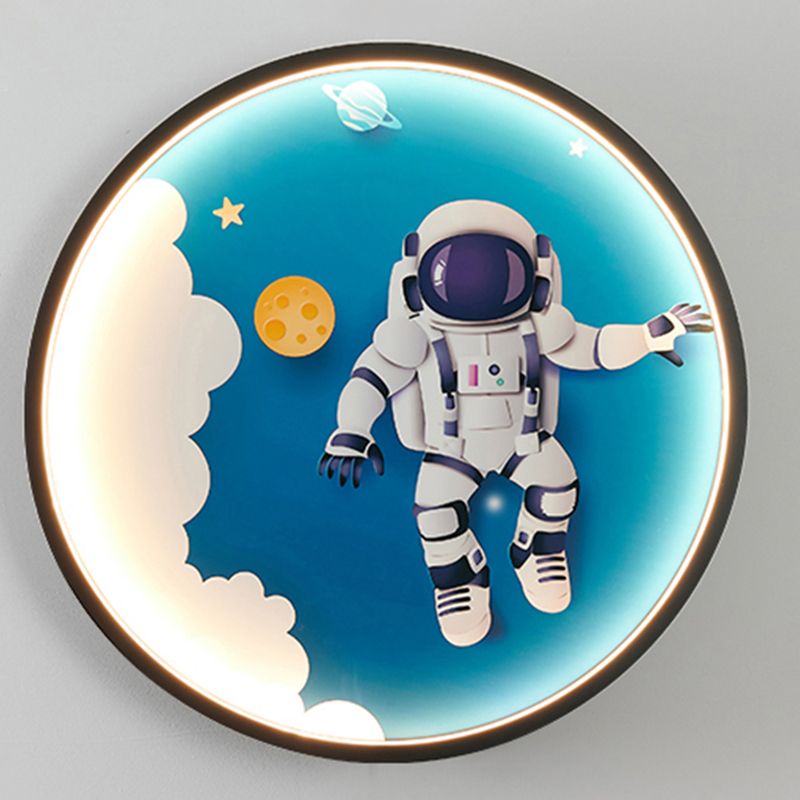 Lampada a parete in alluminio blu Sconcetto fumetto con funce lampada per la stanza dei bambini