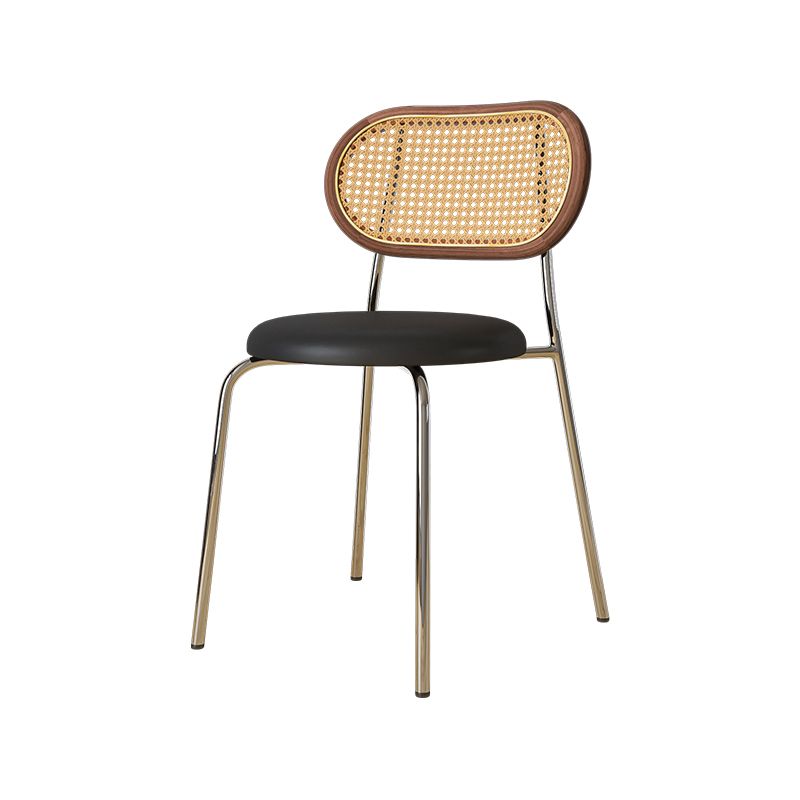 Contemporary Metal Dining Room Chairs Upholstered Armless Chair for Home Use