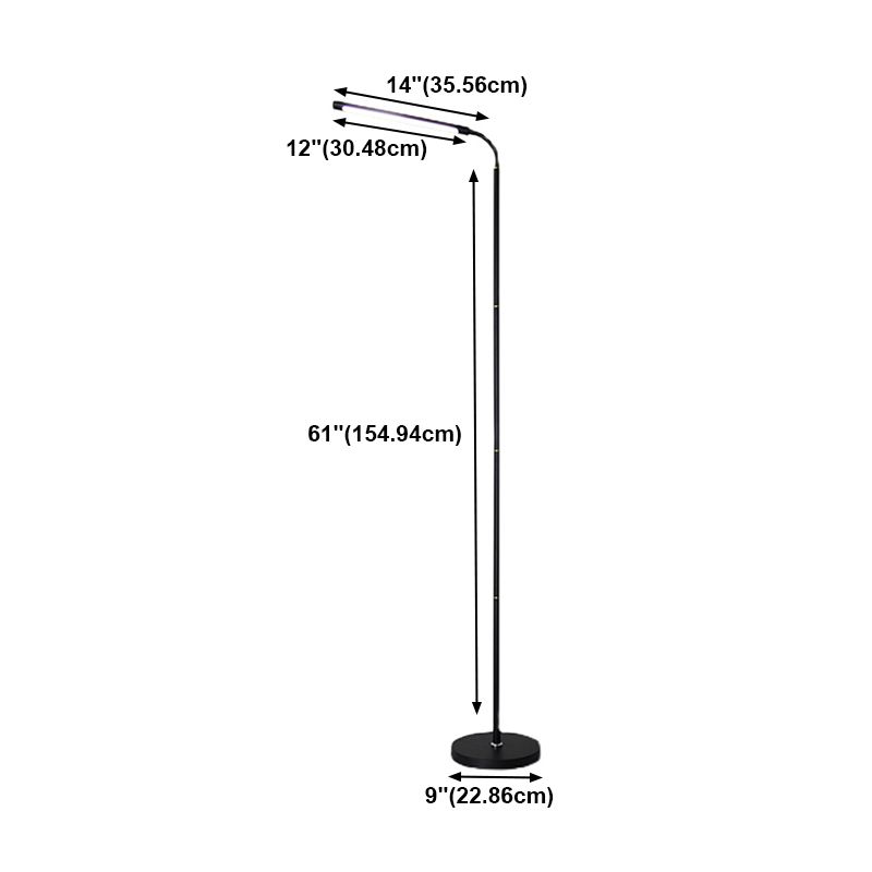 Modern Strip Shape Floor Light LED Metal Floor Standing Light with Acrylic Shade