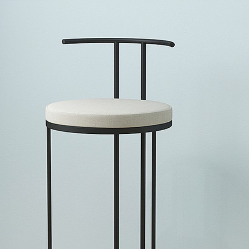 Contemporary Upholstered Counter Stool Bar-height Bar Stool with Metal Base