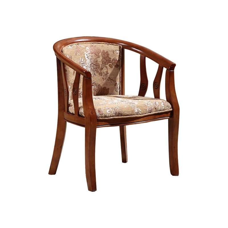 Indoor Solid Wood Frame Dining Arm Chair Upholstered Arm Chair