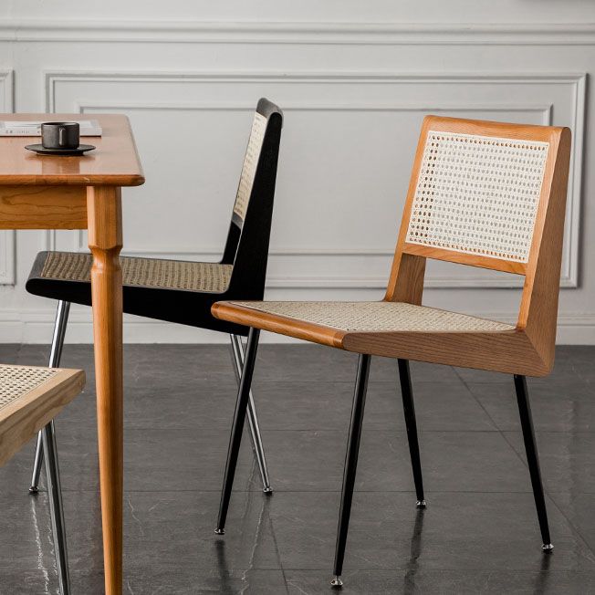 Modern Style Rattan Side Chair Cane Back Dining Side Chair for Dining Room