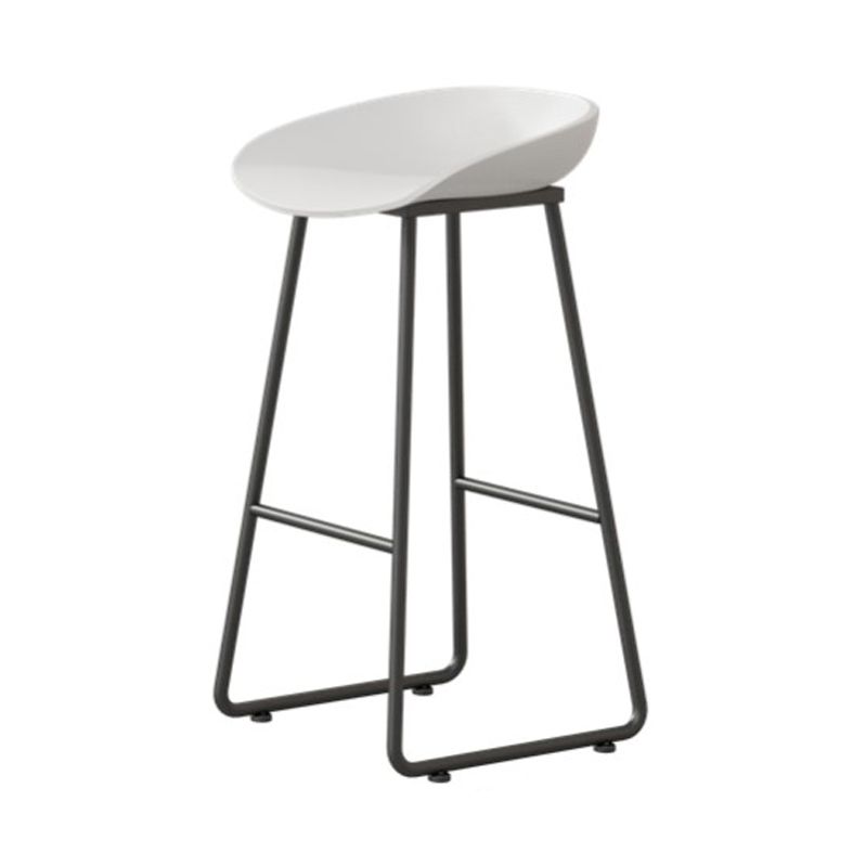 Modern Milk Tea Shop Footrest Barstool Matte Finish Plastic Stool